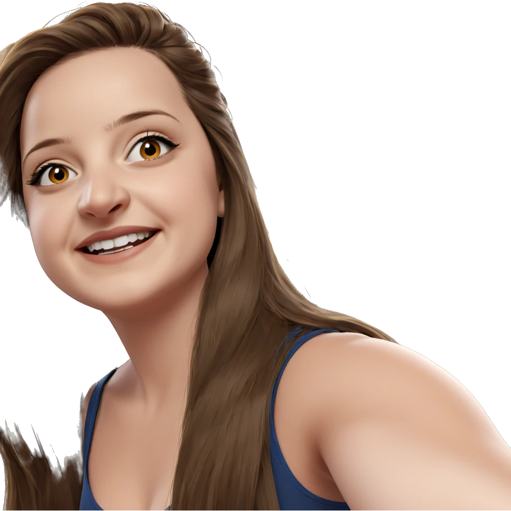 smiling girl with long hair emoji