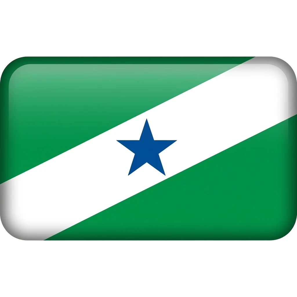 A bandeira do do Pará tem que ser retangular do lado  vermelho  no meio uma faixa branca na diagonal e uma estrela azul no meio da faixa branca emoji