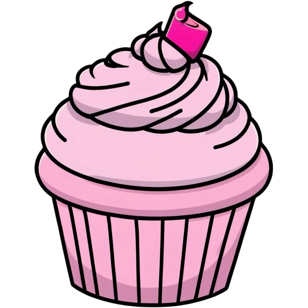 cupcake with pink icing emoji