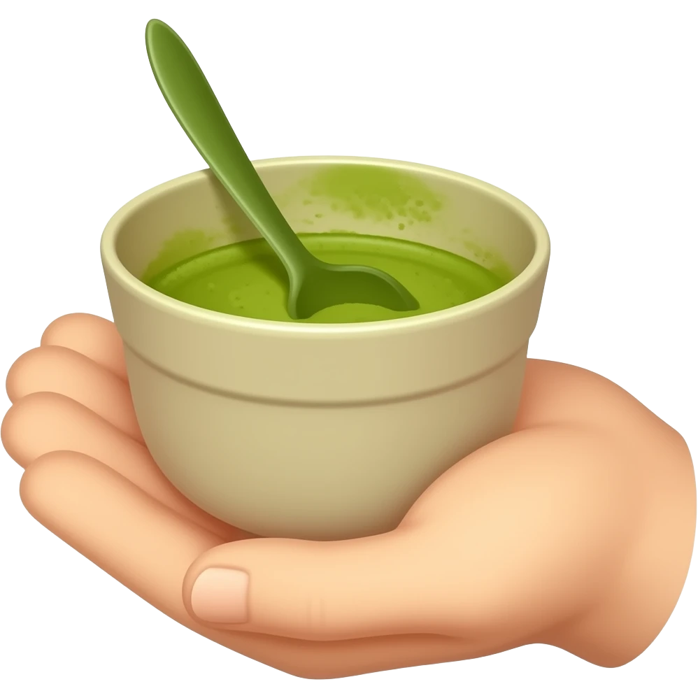 hand holding matcha emoji