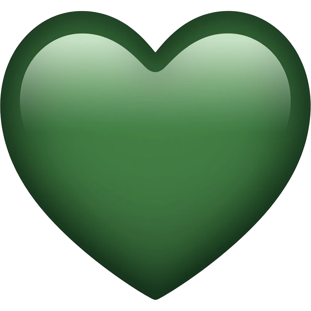 Dark green heart emoji as I can copy in text and paste it in caption emoji