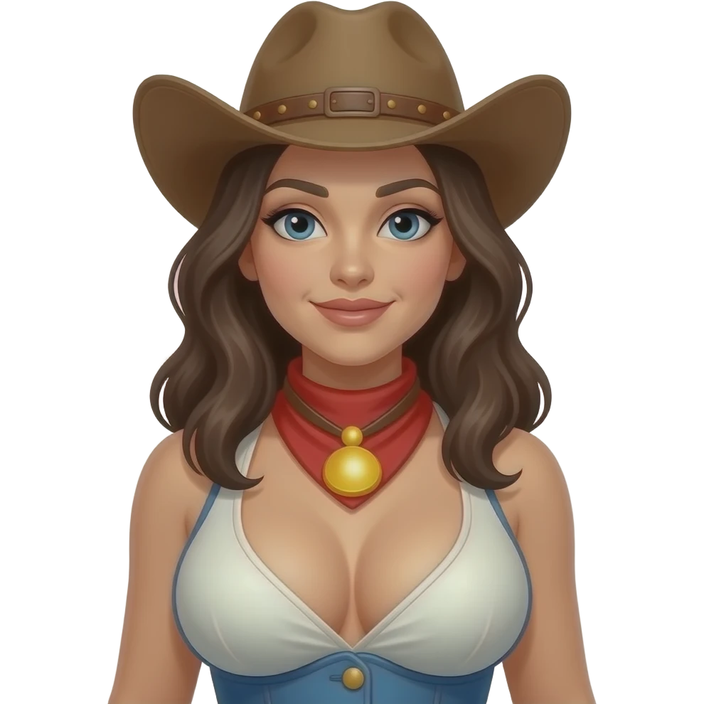 Big tits Cowgirl naked emoji