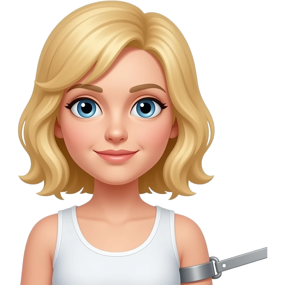 Blonde woman with arm and leg restraints emoji