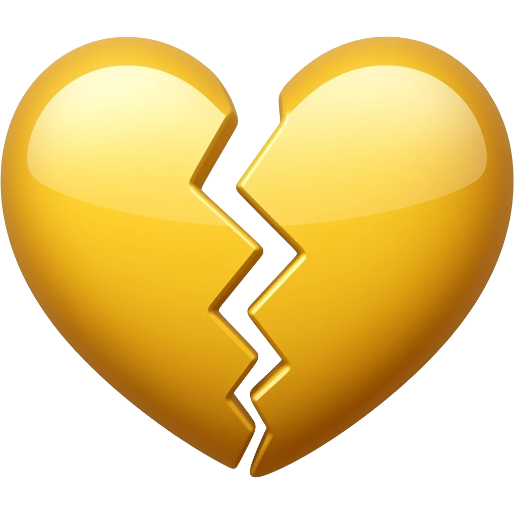 An Yellow broken heart emoji