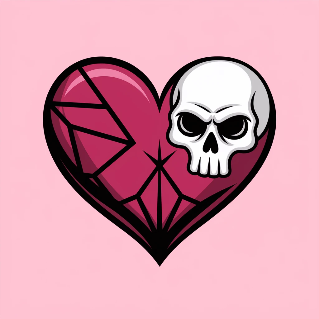 gothic heart with a skull accent emoji