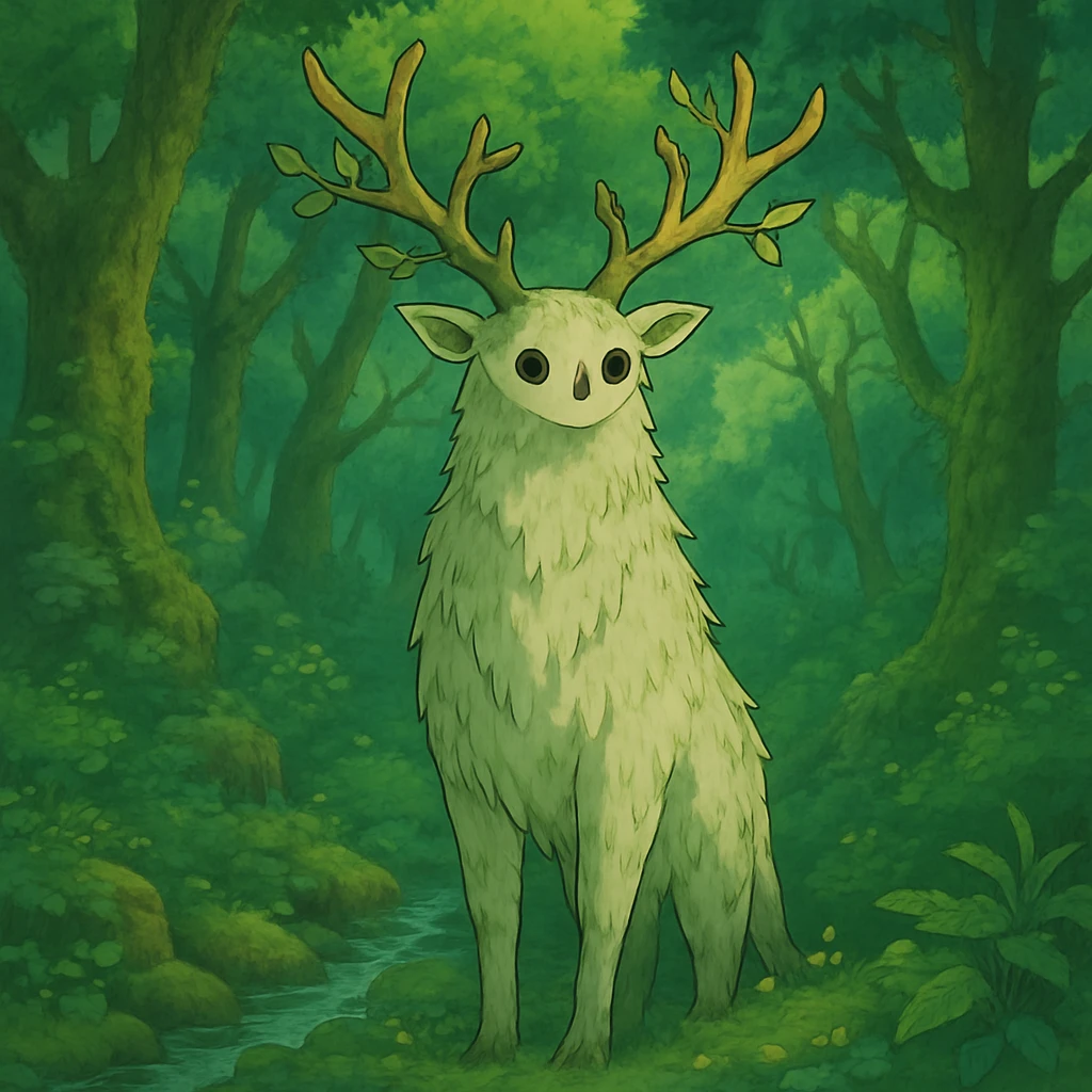 fantastical forest spirit in ghibli style emoji
