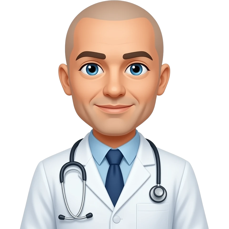 Doctor sin pelo emoji