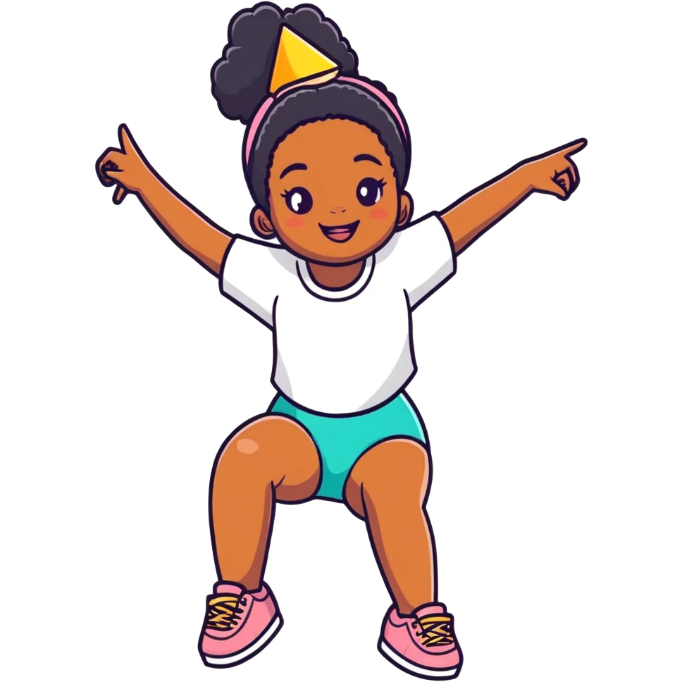 Black girl twerking celebrating birthday emoji