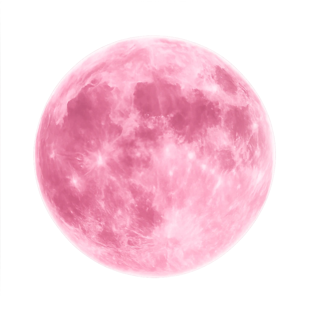 pink moon, digital illustration emoji