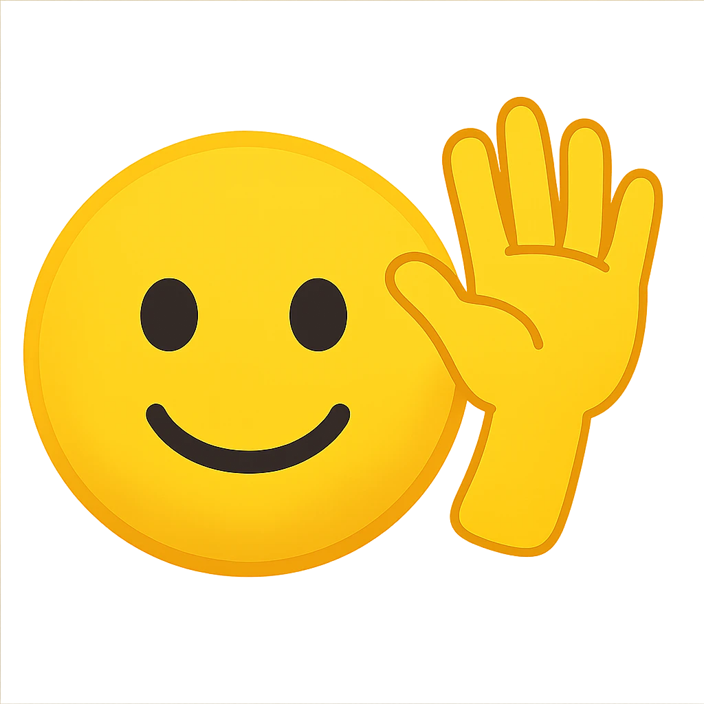 yellow emoji for raised hand reaction emoji