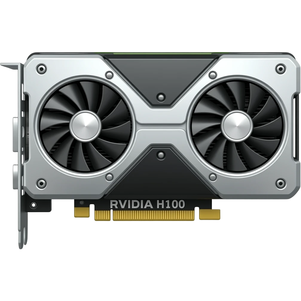 high-end GPU Nvidia H100 3d rectangular video card emoji