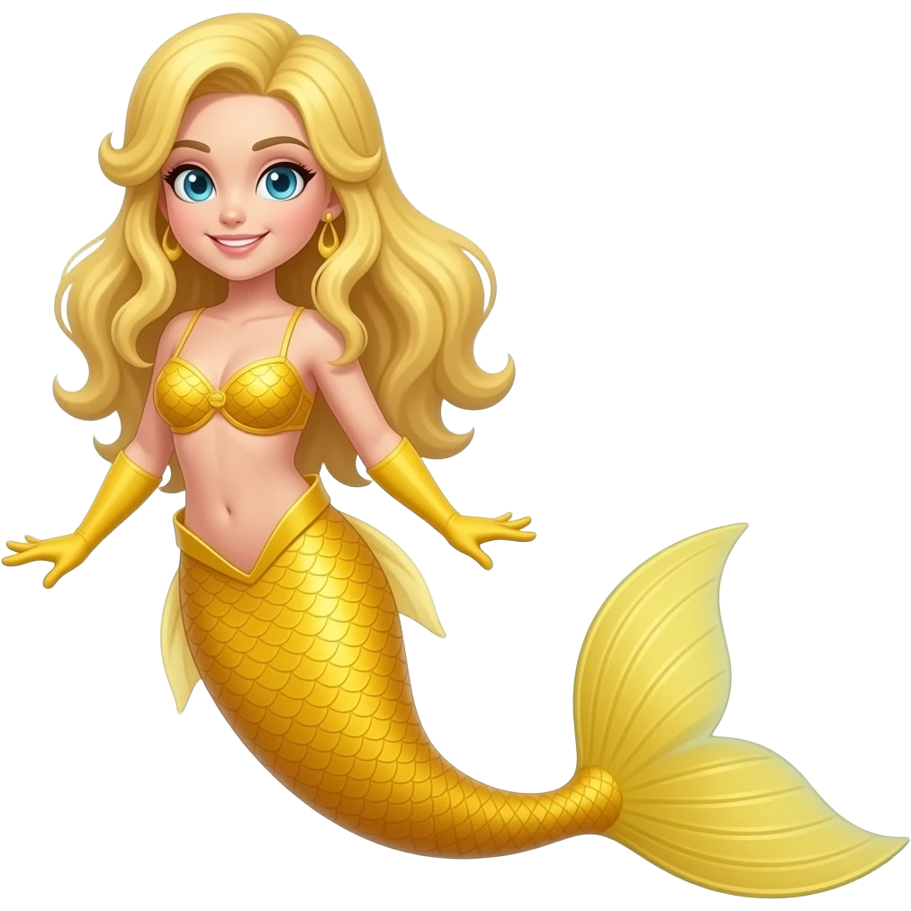 orange vixen yellow mermaid  yellow gloves  yellow hair emoji