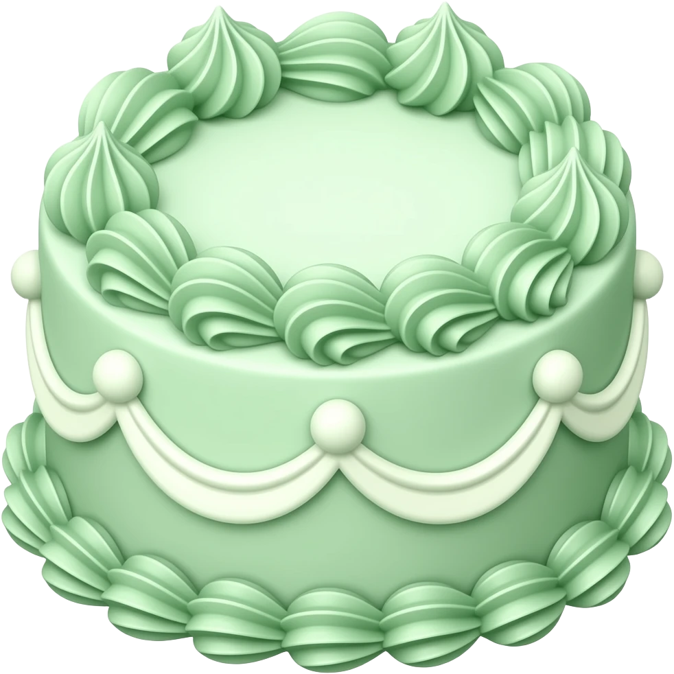 Pastel green decorated cake emoji