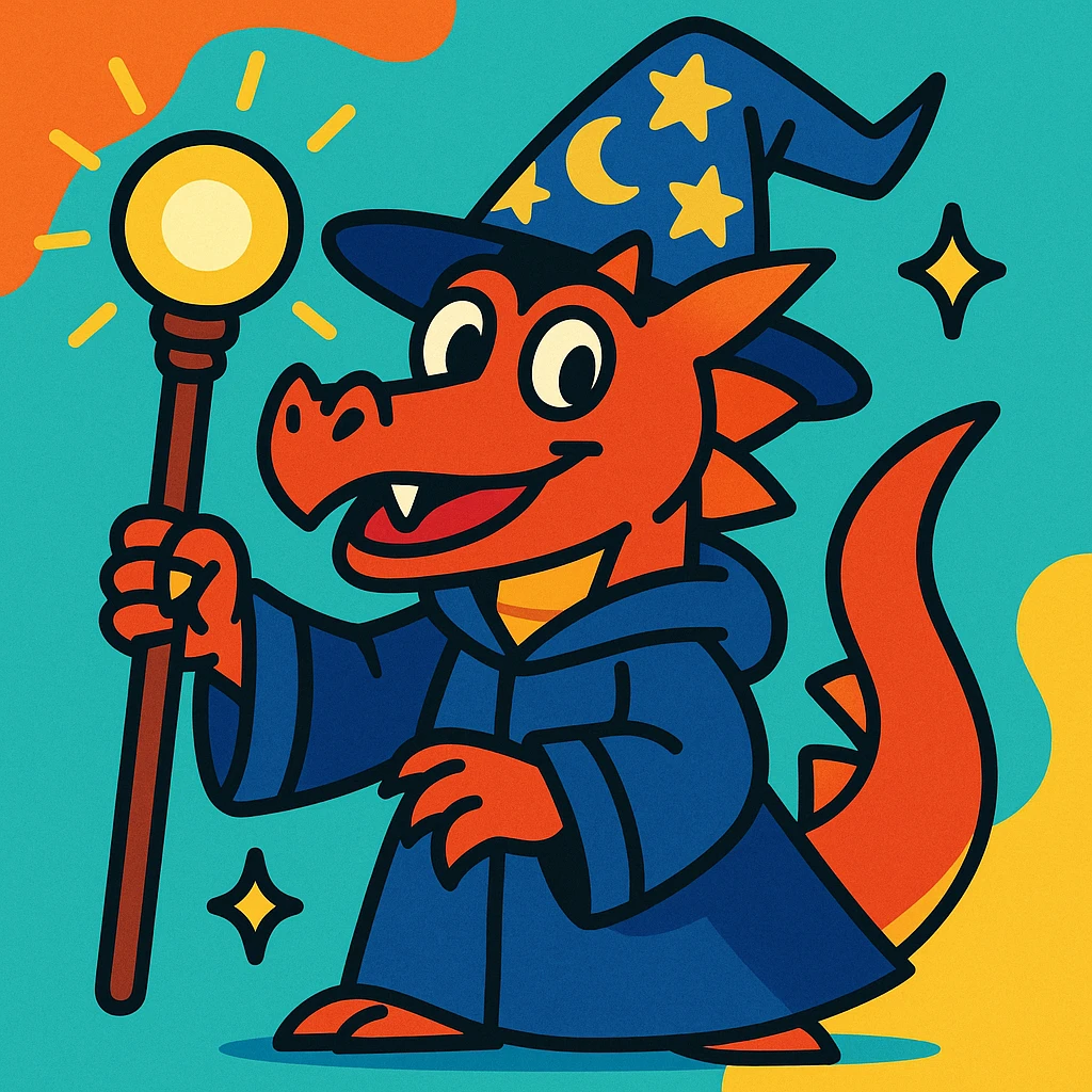 dragon wizard, vibrant toon style emoji
