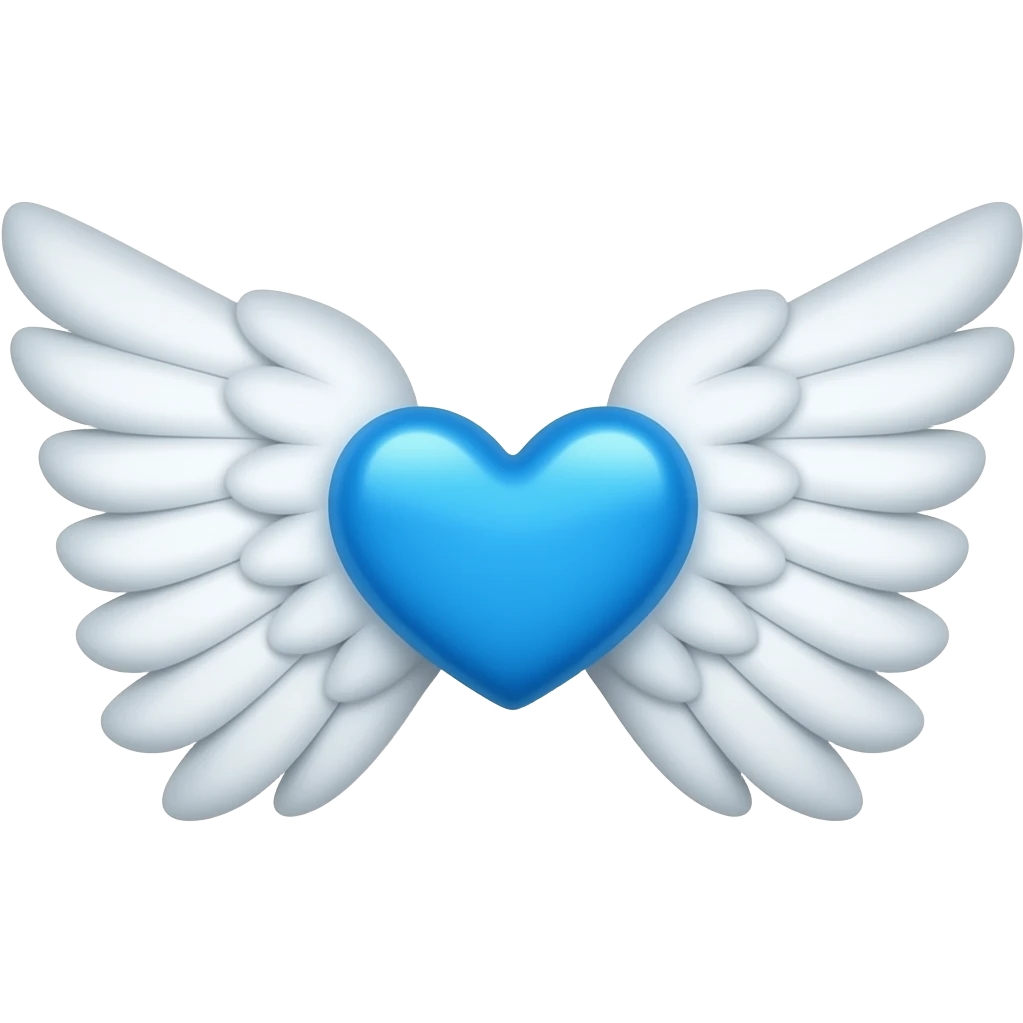 Aile ange coeur bleu emoji