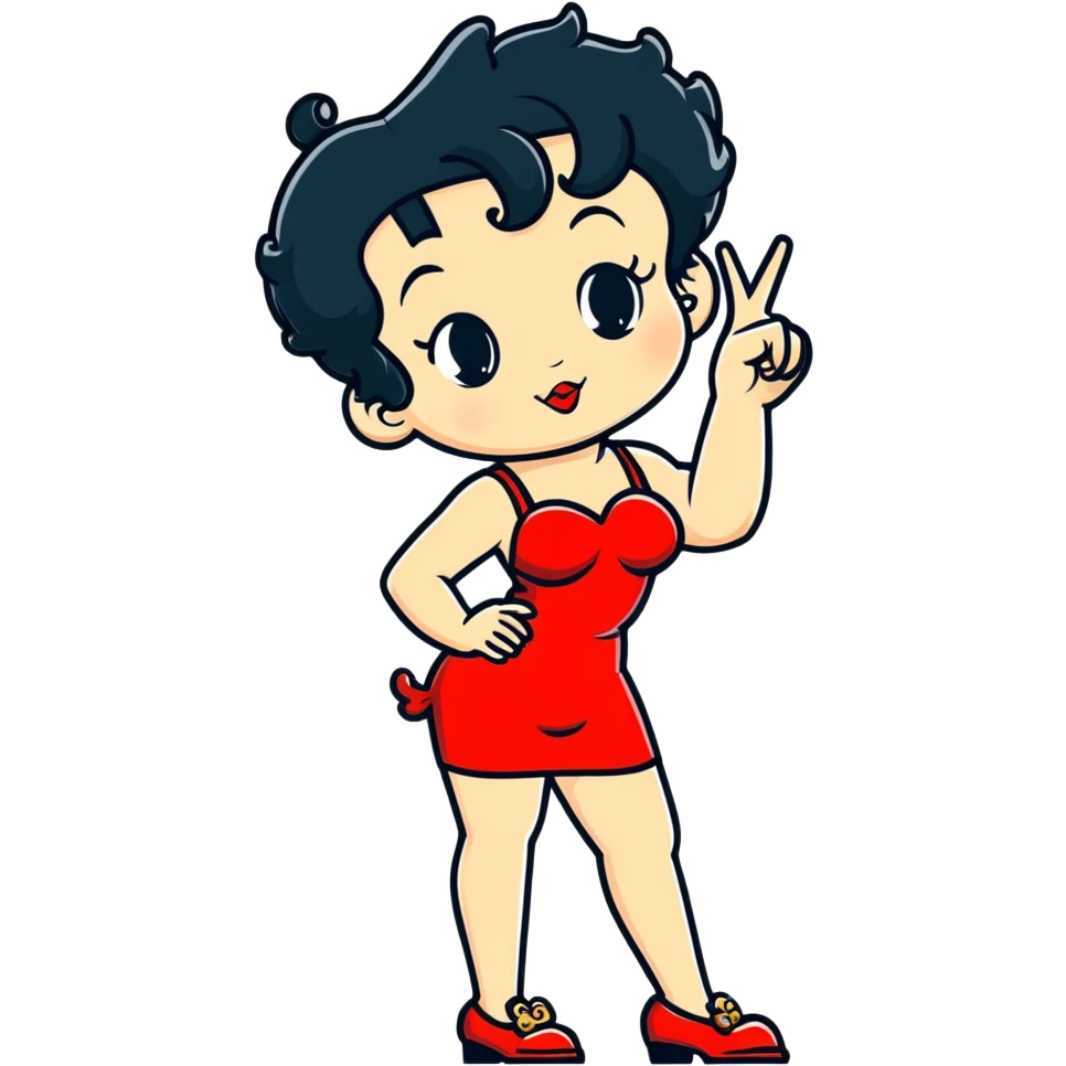Betty boop doing the middle finger emoji