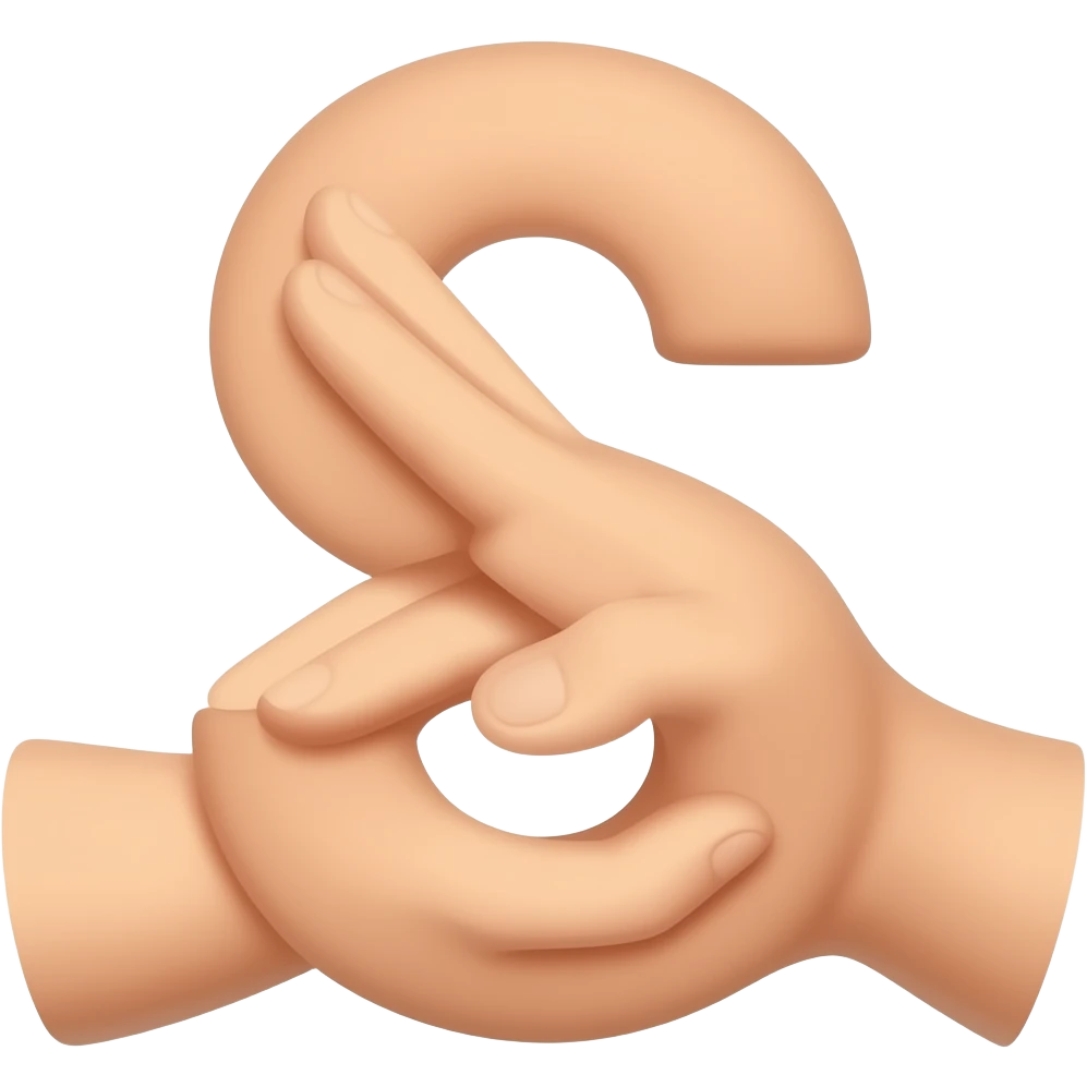 Two hands forming an s emoji