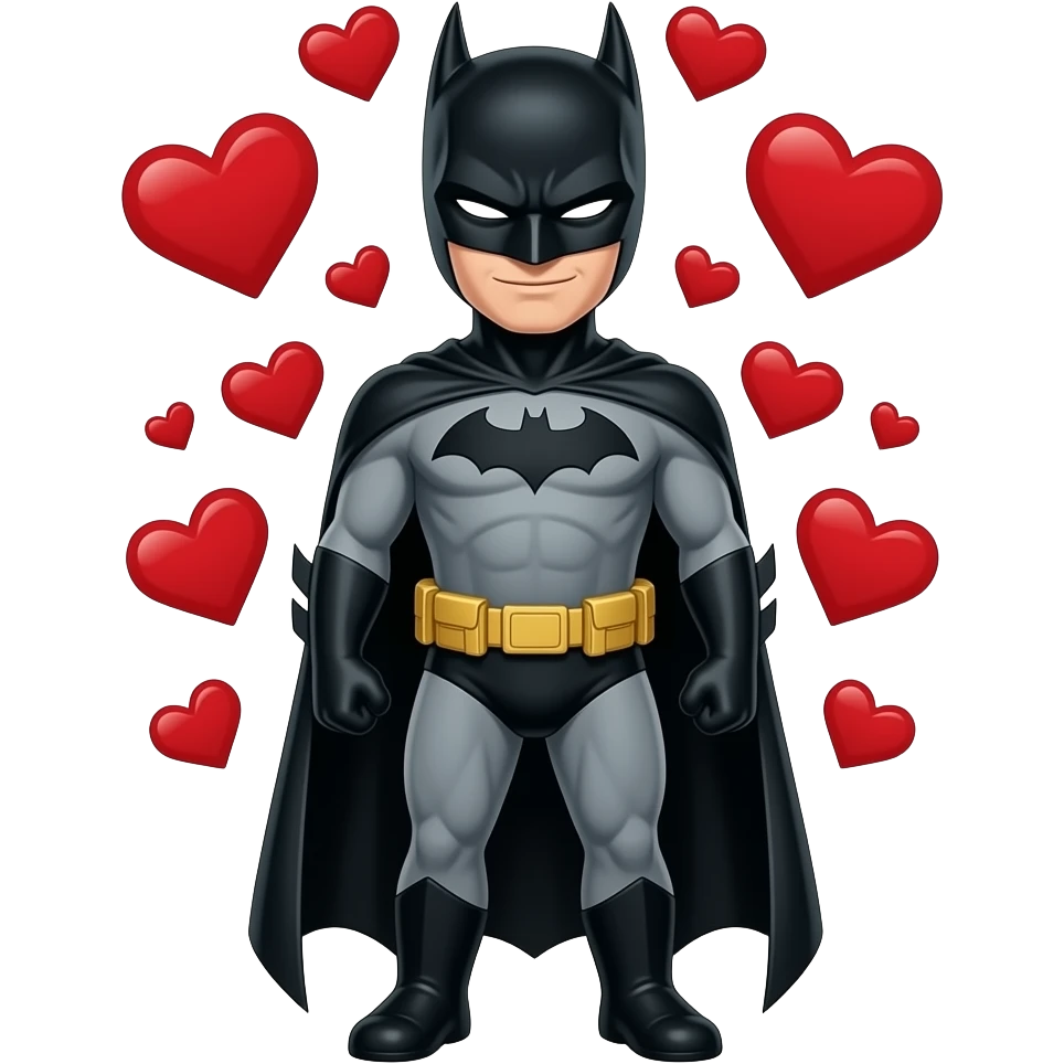 batman with hearts full body emoji