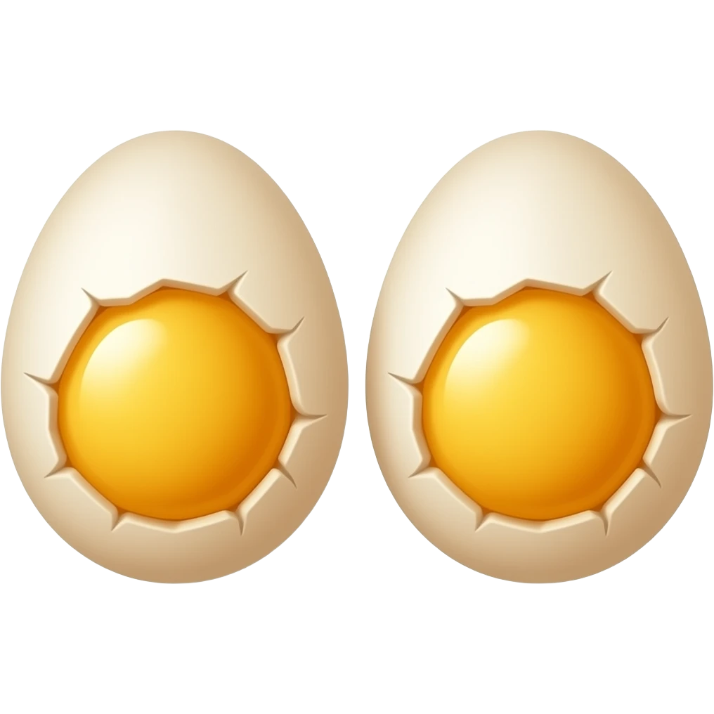 sligtly crack two boiled eggs emoji