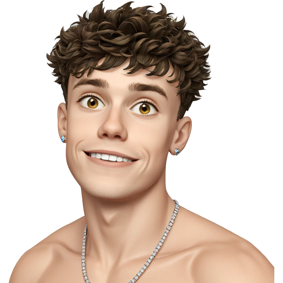 smiling boy with jewelry emoji