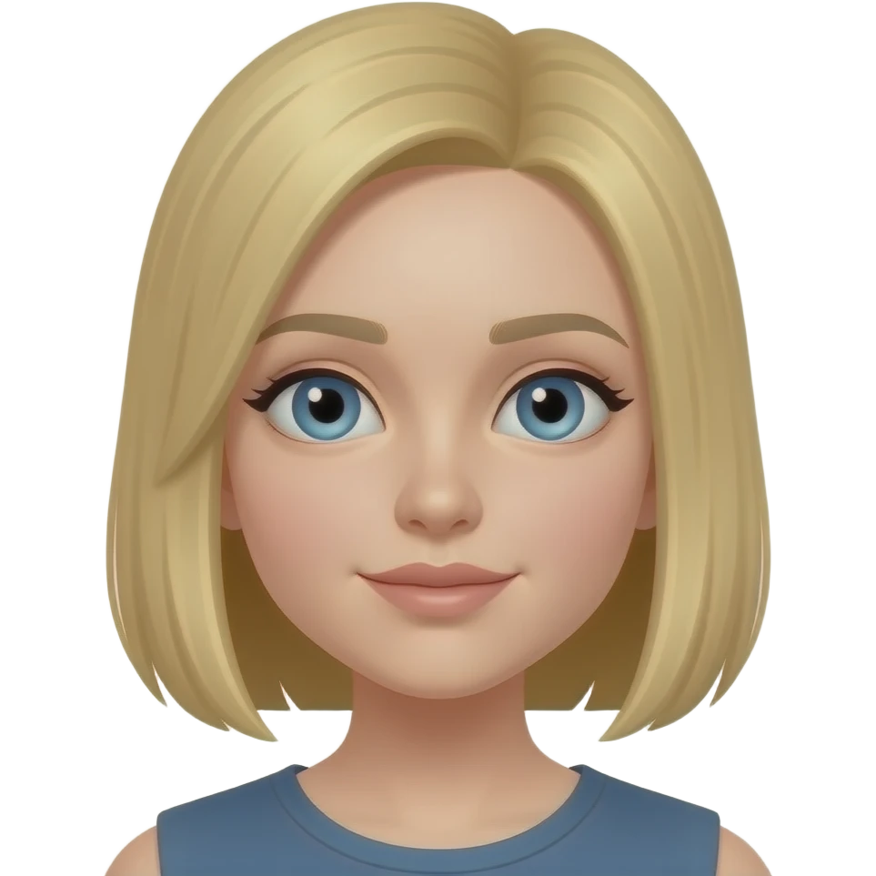 blonde blue eyed girl straight bob emoji