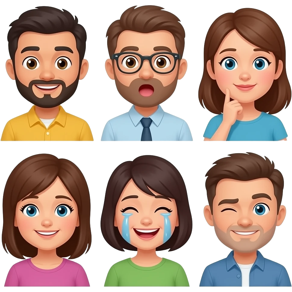 Diferentes expresiones pero que no sean los típicos emojis de bimojis iphone apple emoji