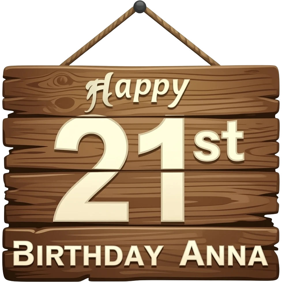 happy 21st birthday Anna sign emoji