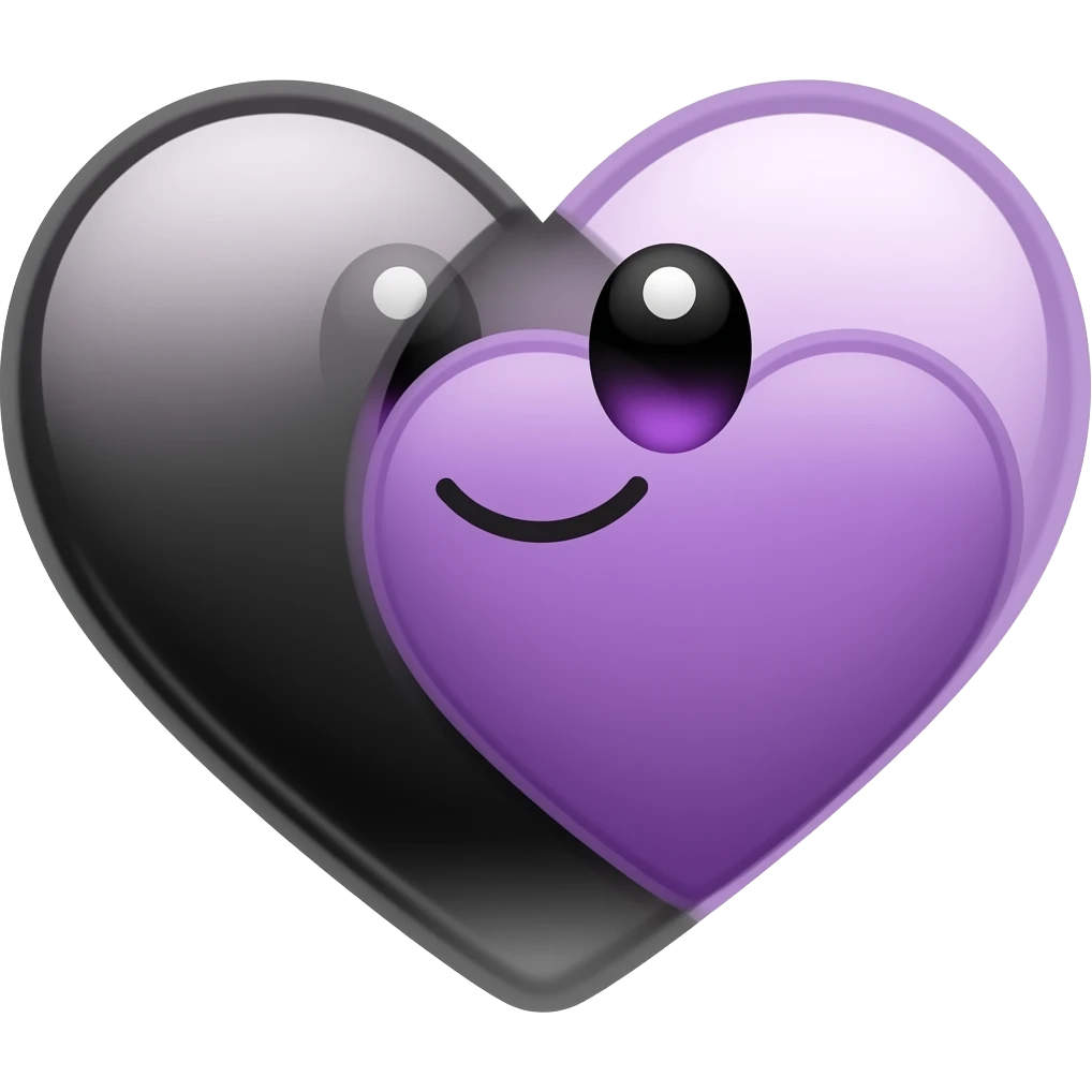 🖤💜 combine these two very nicer and cutesy emoji