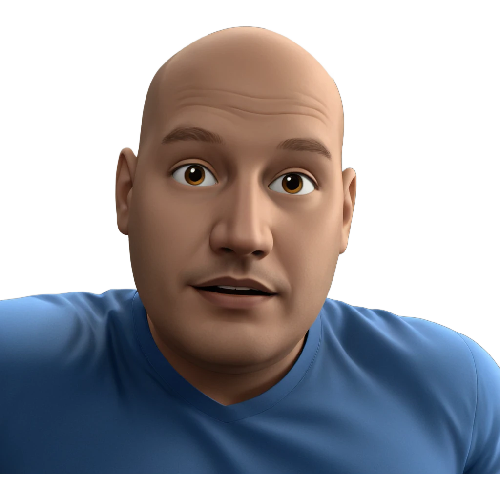 bald guy in blue shirt emoji