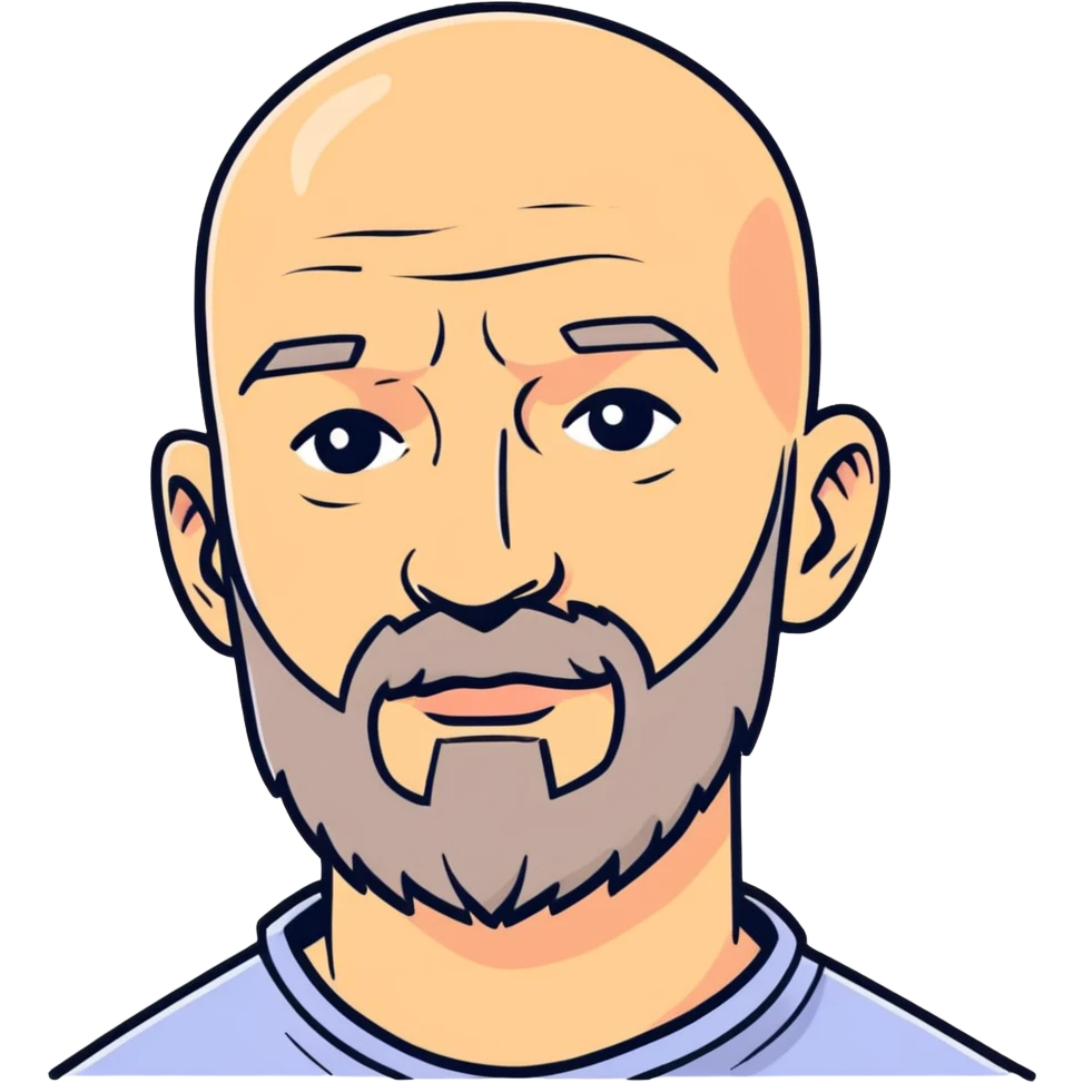 bald man with beard realistic emoji