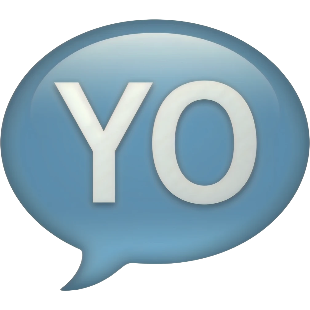 Burbuja de mensaje con la palabra "YO" DENTRO emoji