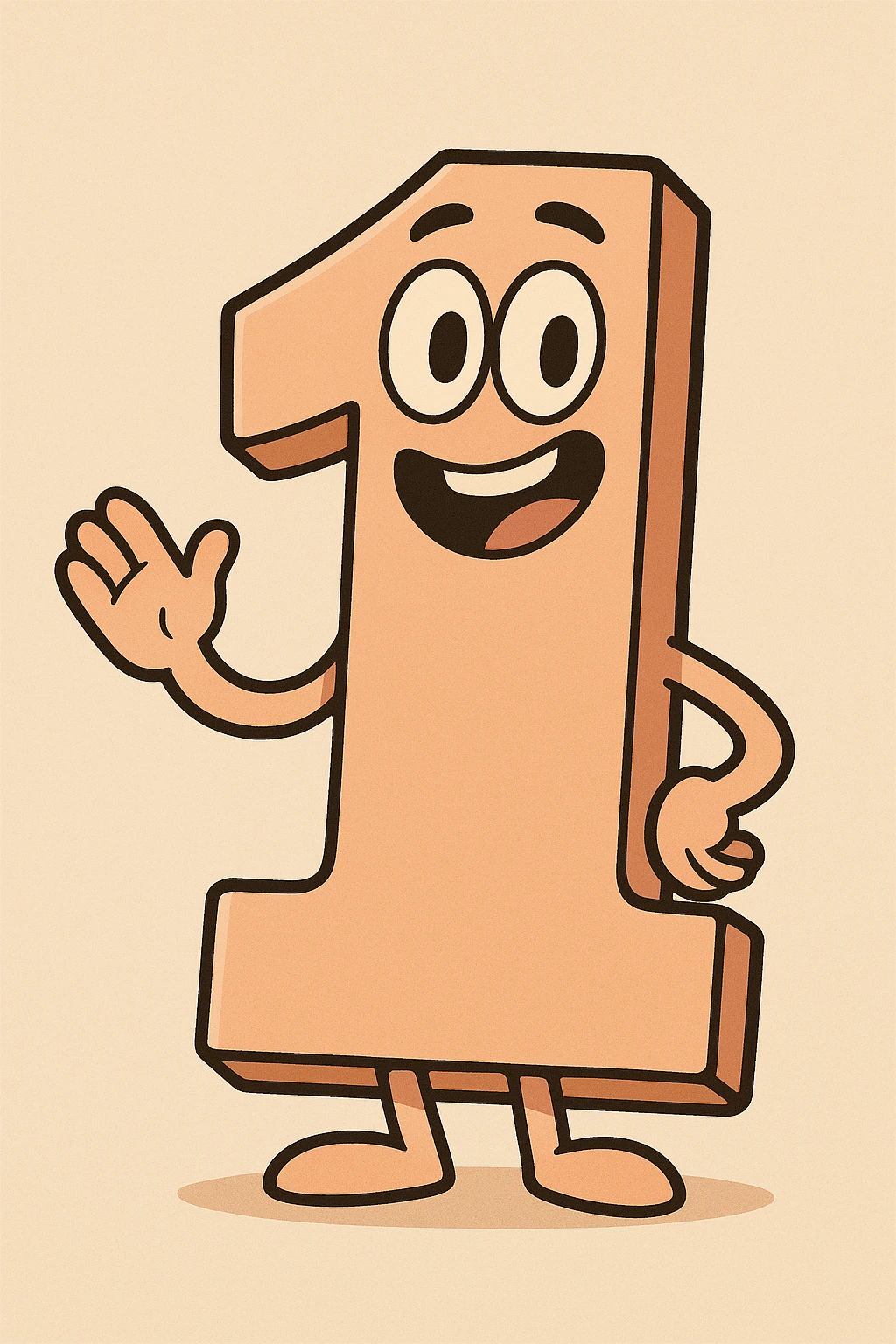 playful cartoon style number 1 emoji