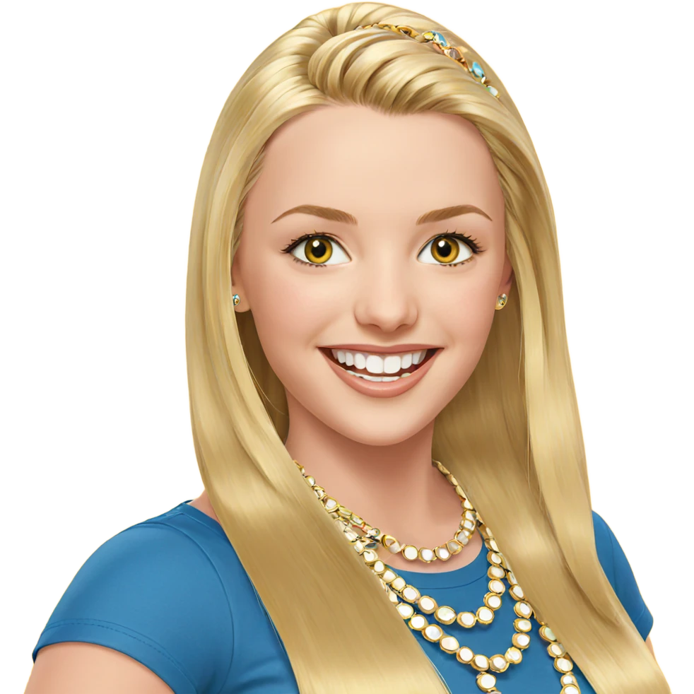 smiling blonde girl with jewelry emoji
