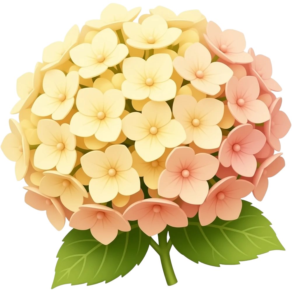 Yellow and pink Hydrangea emoji