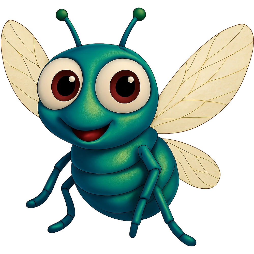 can you make the fly wings more yellowish like on a real fly, trasparent background emoji