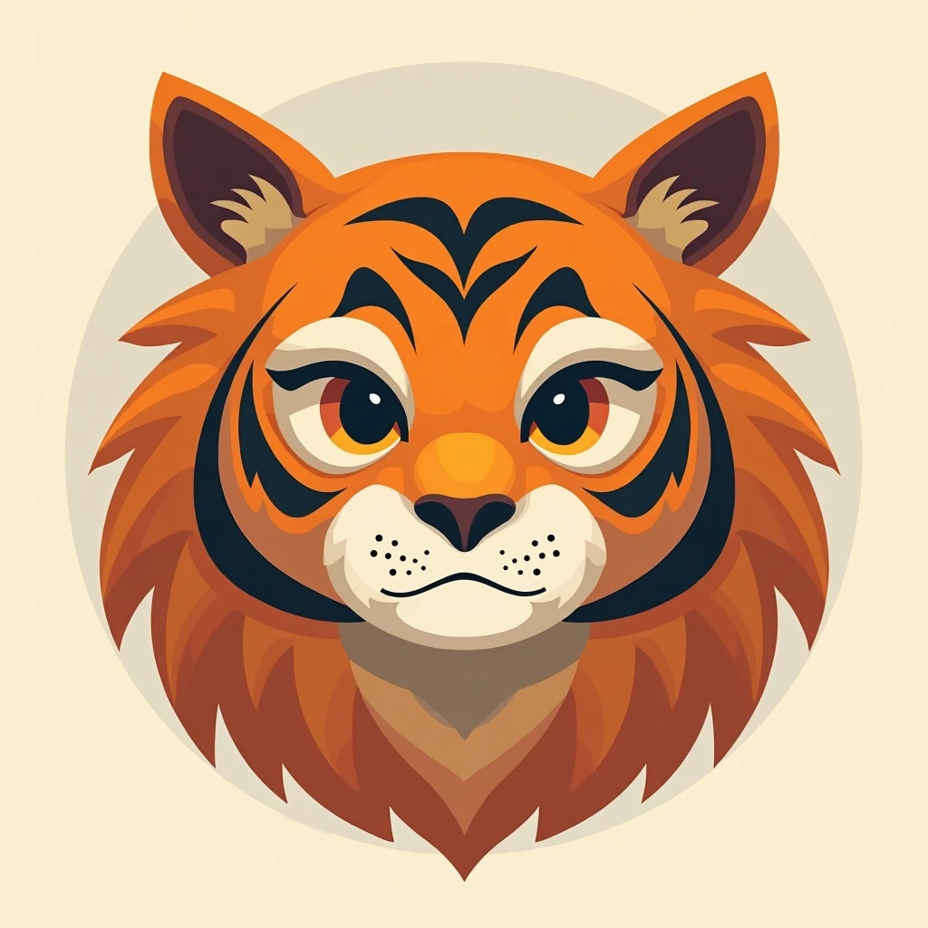 Flat design style tiger emoji