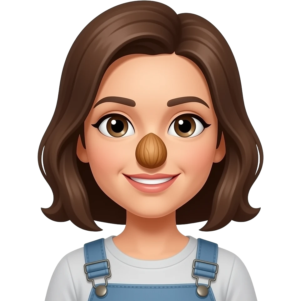 Woman with nut on her face emoji