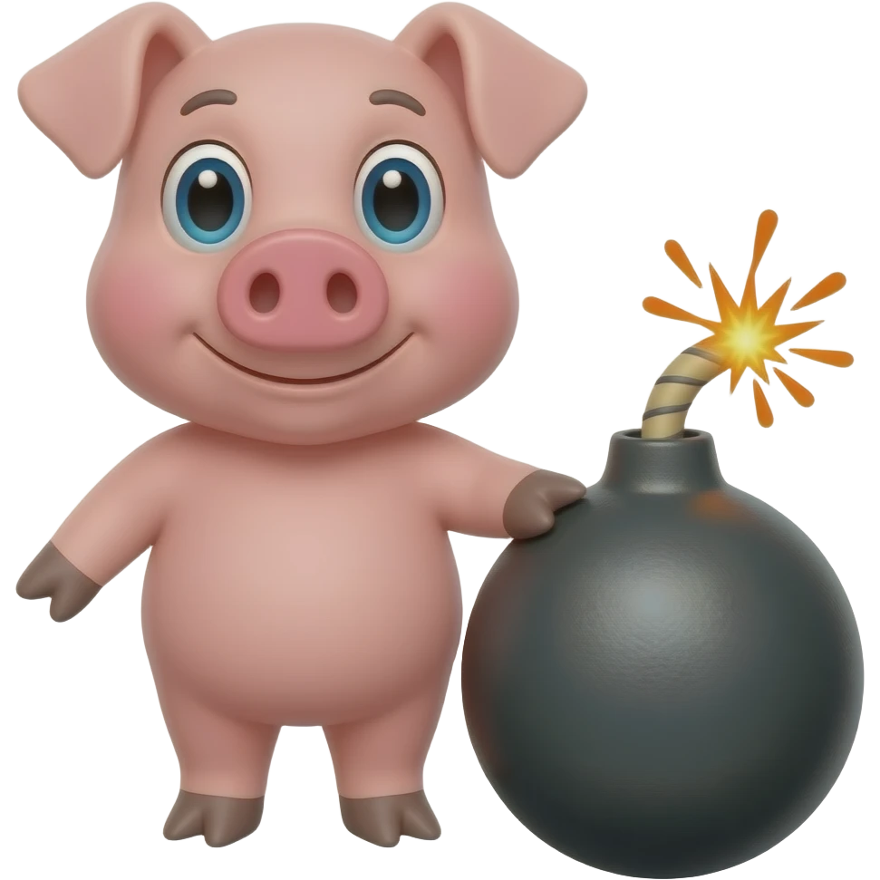 pig + bomb emoji