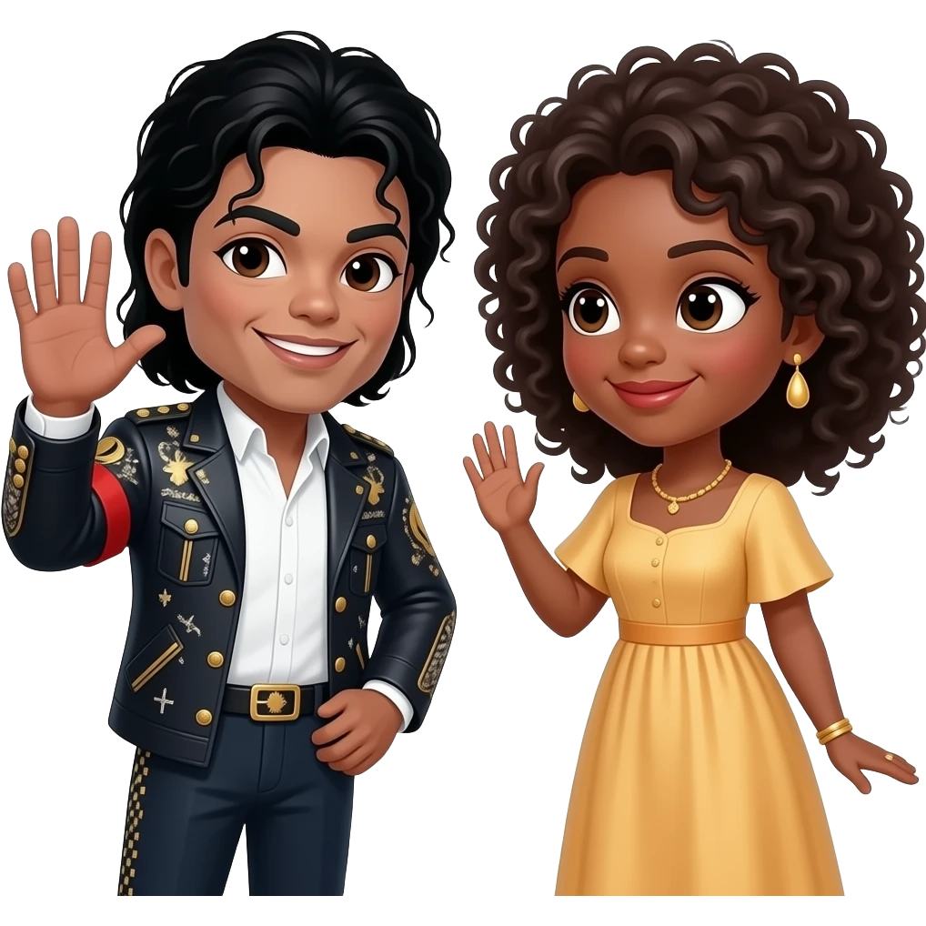 Michael jackson saying hi to afro haired woman najma emoji