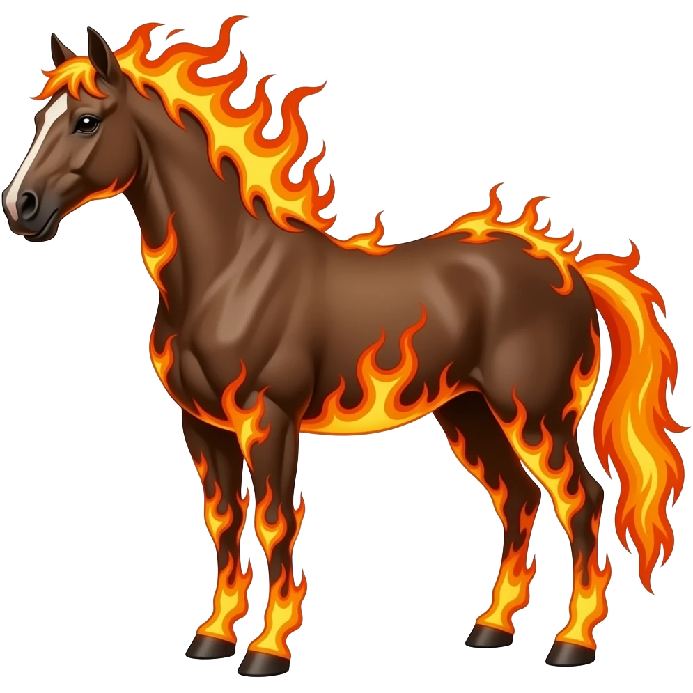 A burning horse from hell emoji