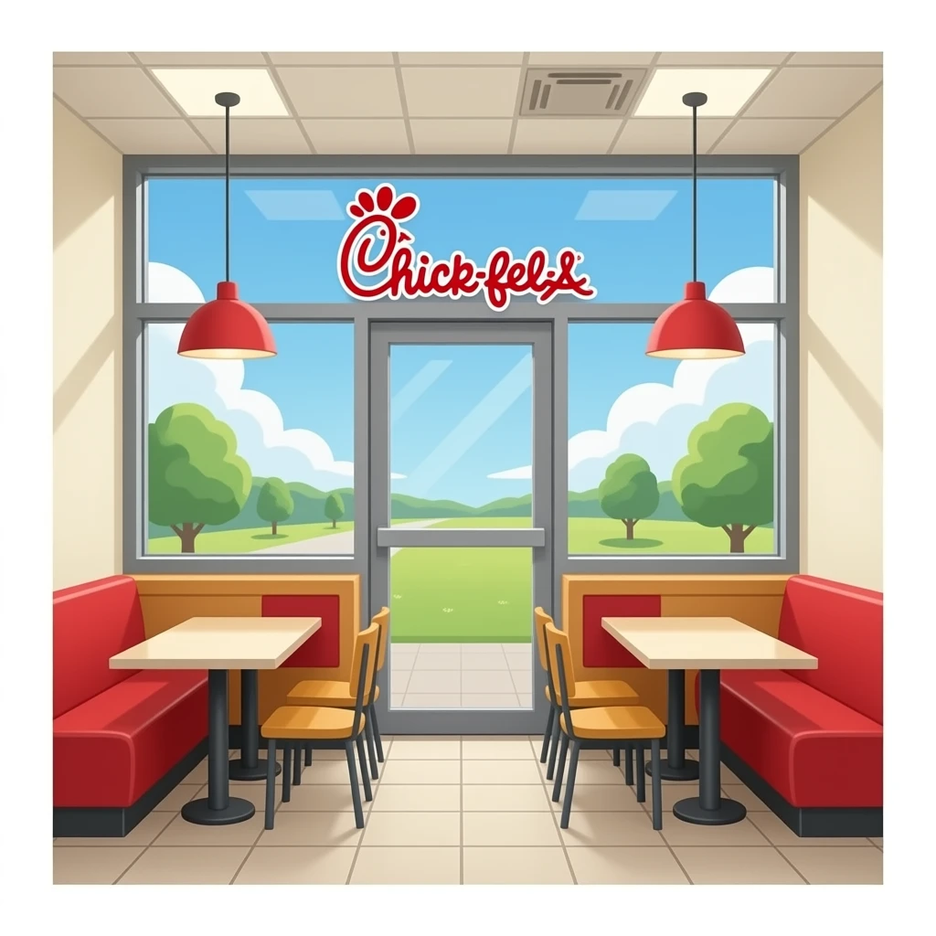 Interior of chic fil a emoji