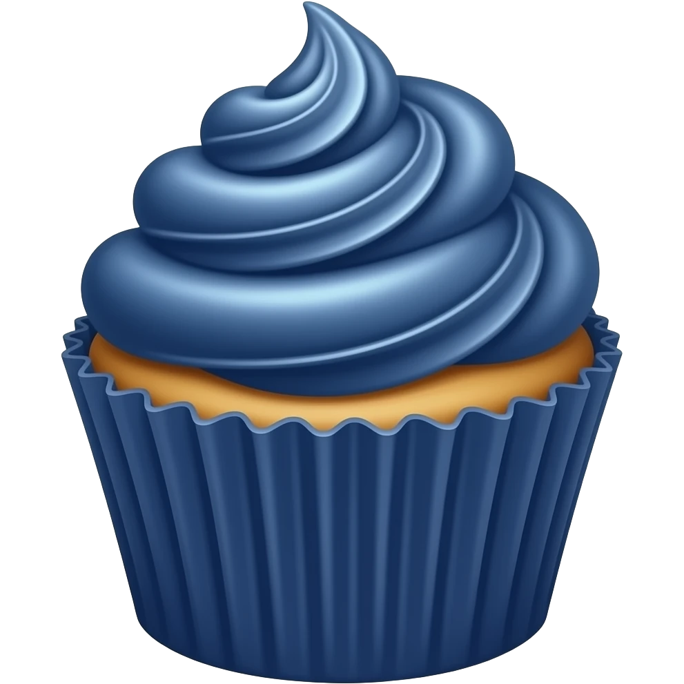 Navy blue cupcake emoji