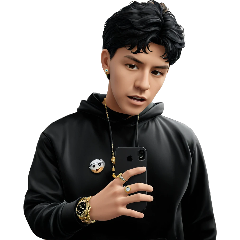 gentleman with jewelry indoors emoji