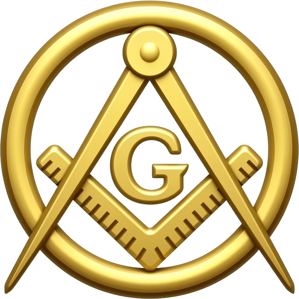 A masonic square and compass emblem. In the middle should be a capital letter g. The compass is not circle it needs a square too. Remove the circle and I think we have it emoji