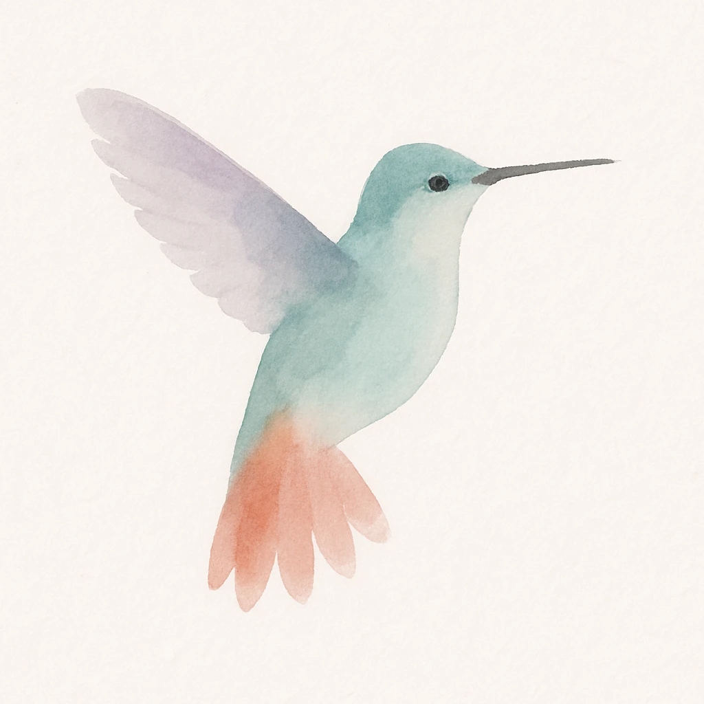 hummingbird, watercolor style, soft colors, artistic impression emoji