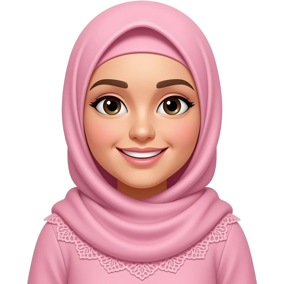 pale pink loving hijabi baddie, pretty, smiling emoji