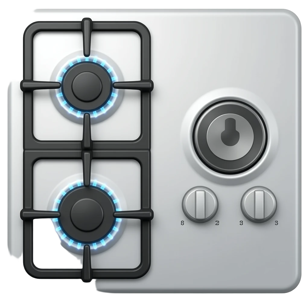 stove with one gas burner and one electric burner emoji