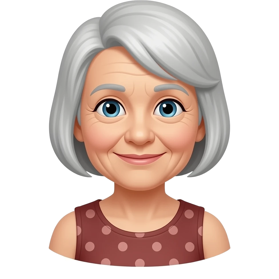 Old grandma with short hair emoji