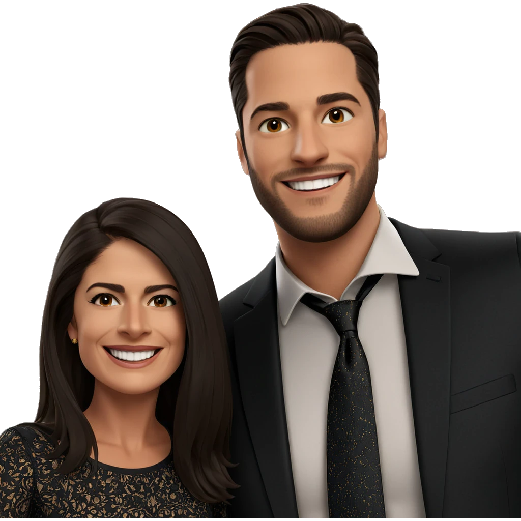 smiling couple in formal attire emoji