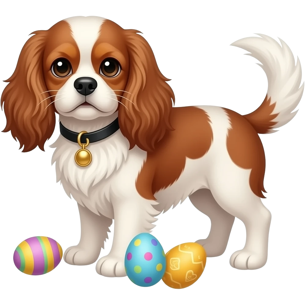 Happy Easter Blenim Cavalier King Charles emoji